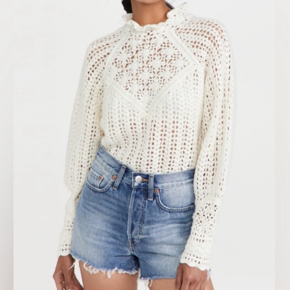New ba&sh Aste Crochet Sweater